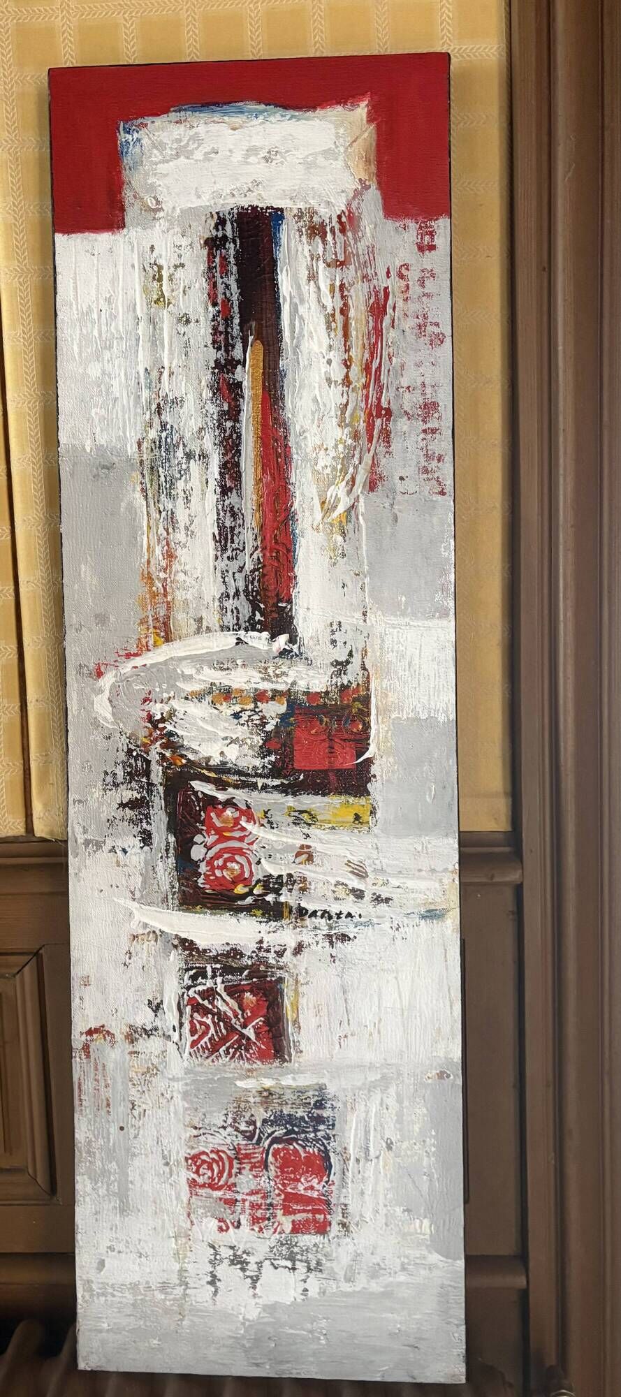 Contemporary abstract painting – danta “the narrow column iii” – 100x30 cm