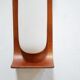 Pair of teak and opaline wall lamps by Goffredo Reggiani