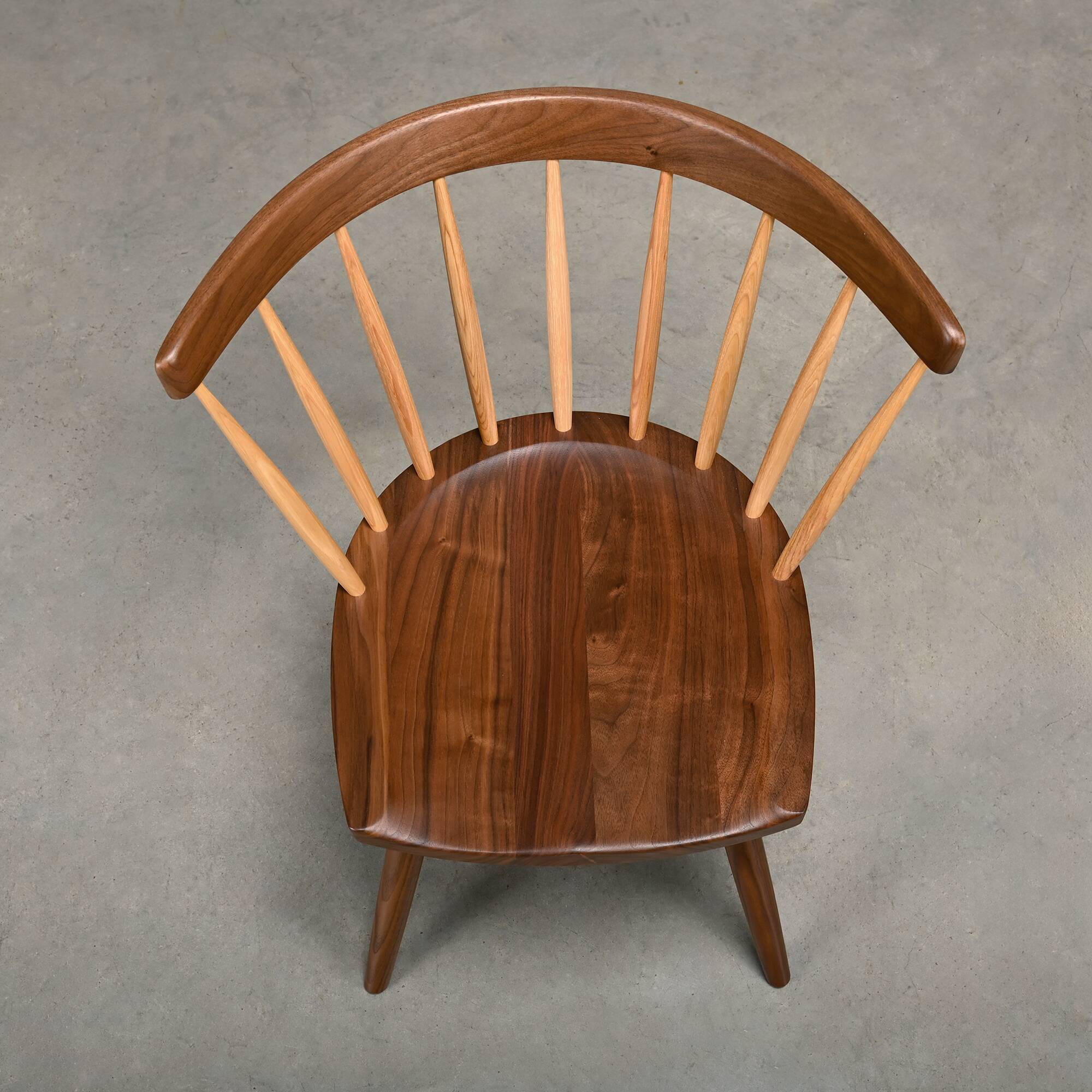 George Nakashima N19 Straight Chair in Walnut and Hickory for Knoll Studio