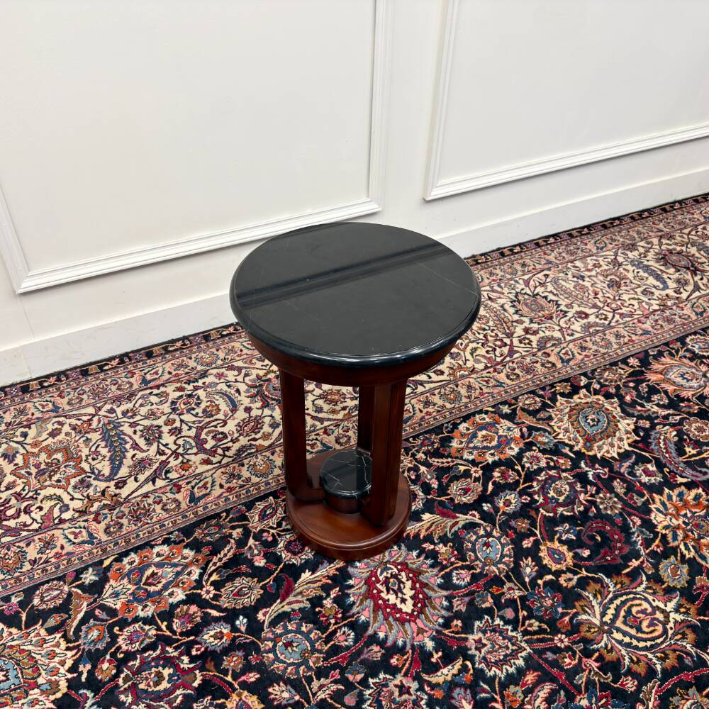 Table d'appoint Art Déco avec plateau en marbre