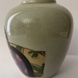 Japan polychrome vase and celadon XIX Naniwaya Okita Japan Nippon