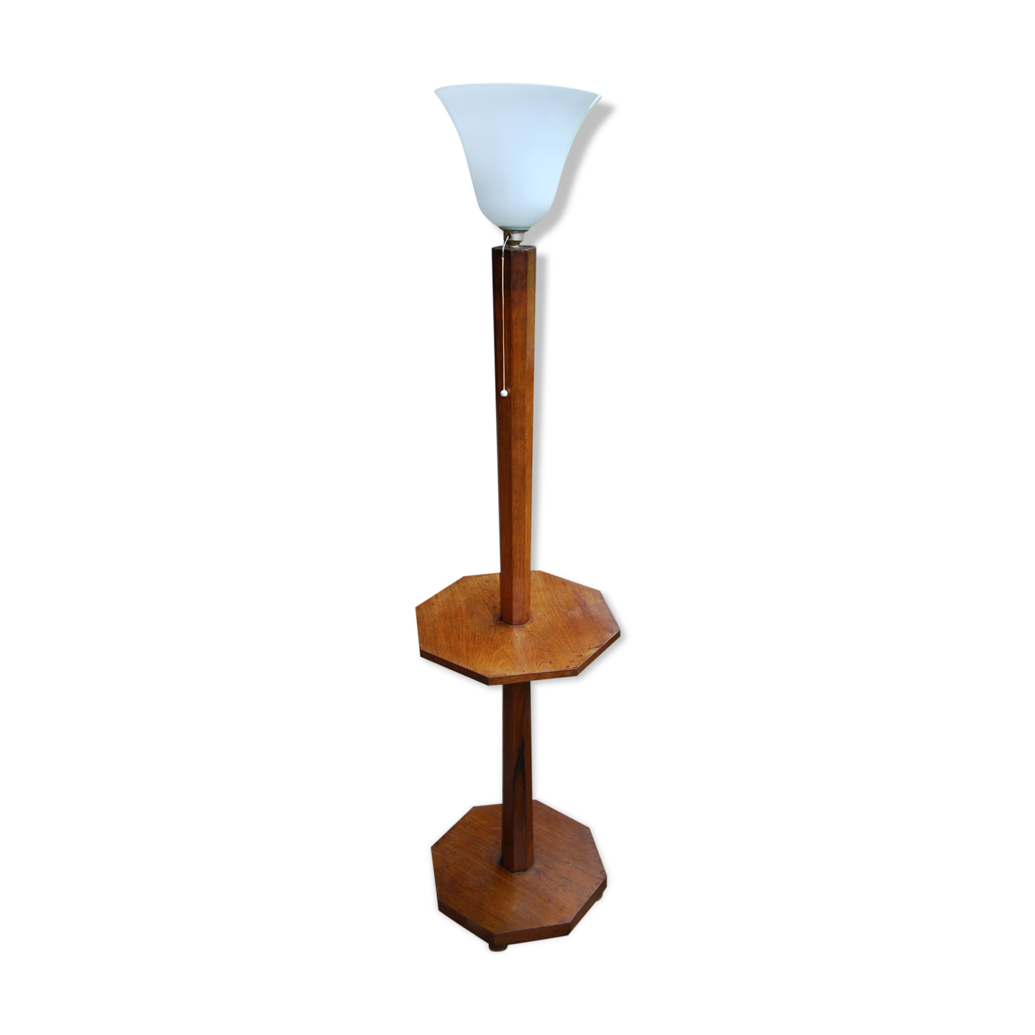 Art Deco floor lamp with shelf