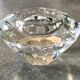 Glass table candle holder or crystal cast faceted diamond shape
