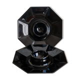 Set of 2 black octagonal egg cups