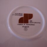 Round hollow dish in fine white porcelain (Creation Ph. Deshoulières) golden scented edges