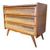 Rattan wood chest of drawers