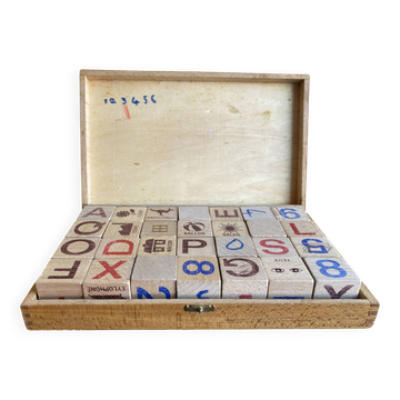 Vintage Jura Wooden Toy Game 28 Cubes + Original Box