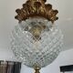 Vintage Pineapple pendant light in molded glass and gold metal