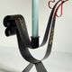 Vintage suede metal rooster-shaped candlestick