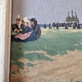 Marcel Jacquier - Oil on Panel Scene of Pardon in Brittany