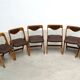 Ensemble de six chaises de salle à manger sculpturales italiennes.