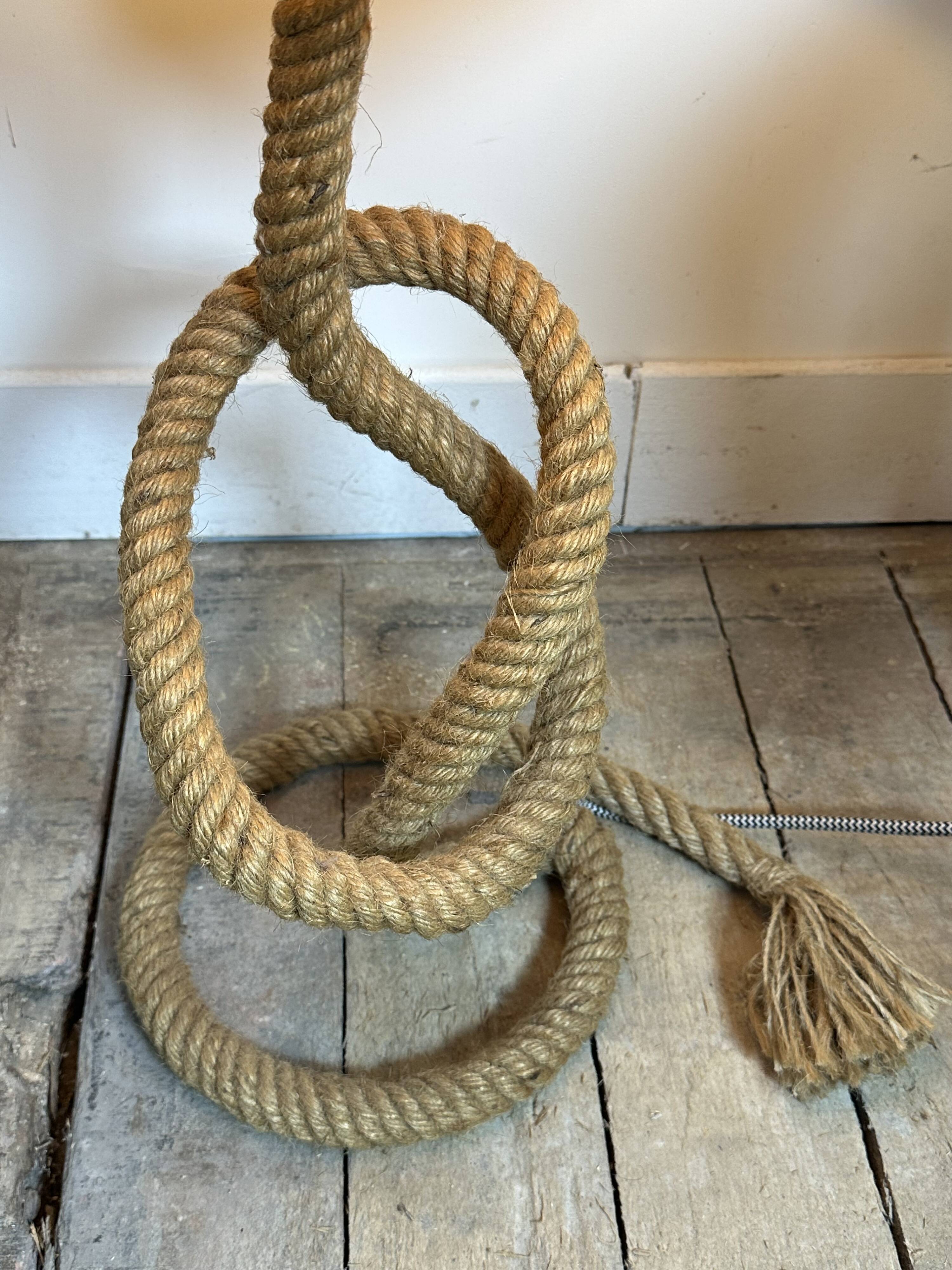 Audoux Minet lamp in rope and raffia 1950s