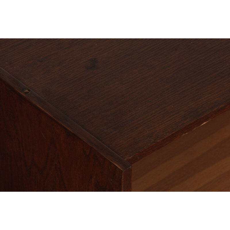 Dark oak chest of drawers designed by Jiri Jiroutek, model U-452, 1960