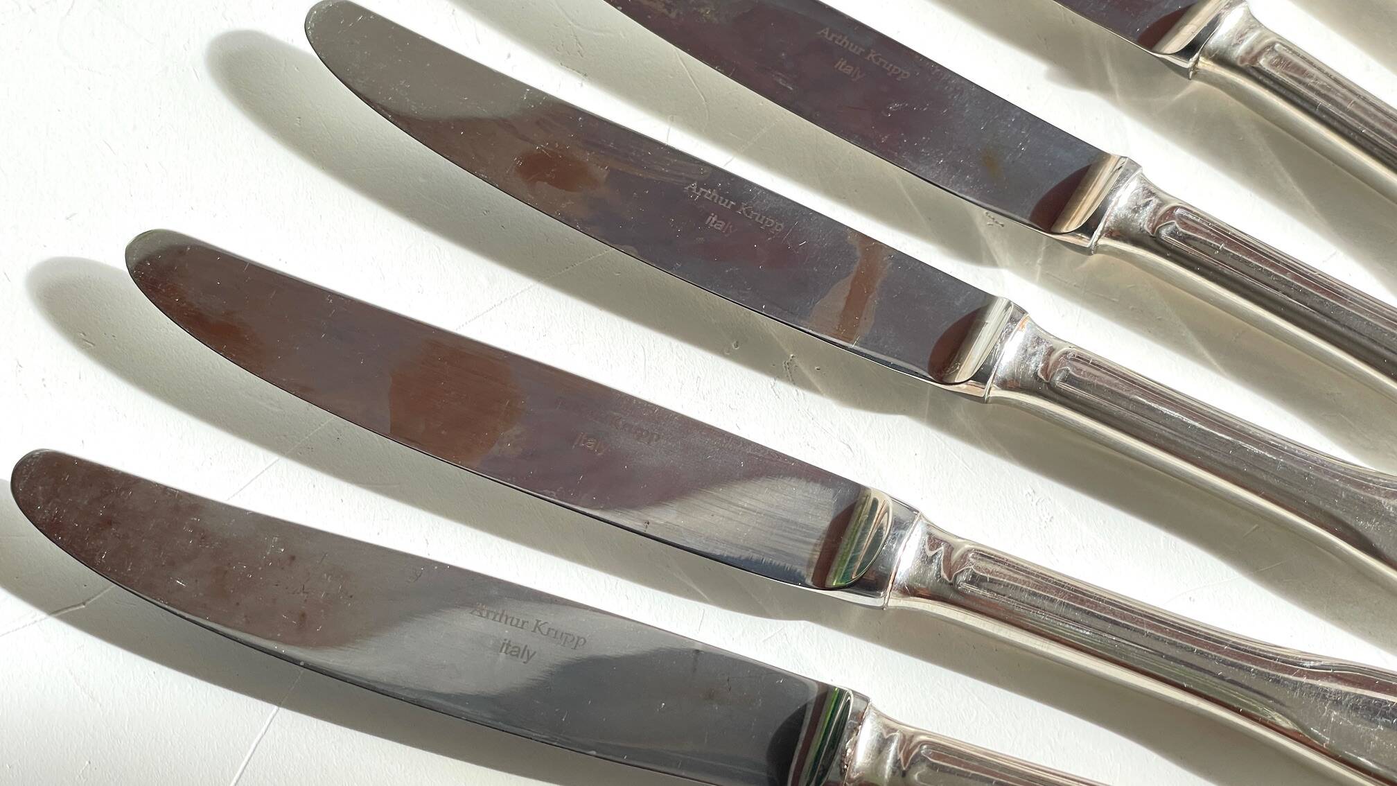 8 Table Knives A. Krupp Italy Vintage