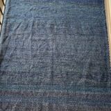 Blue ethnic hand-woven plaid