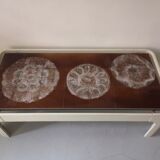 Coffee table in wood and ceramic, design 1970