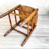 Stool old straw and oak country way