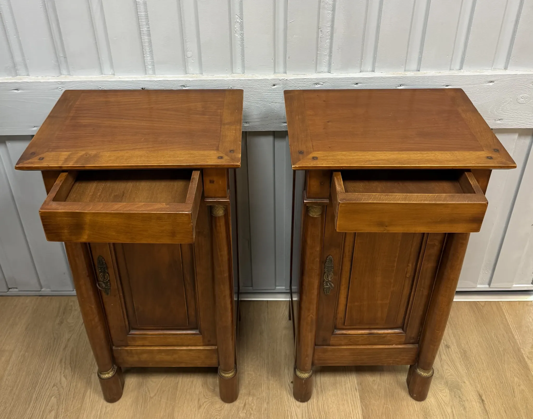 Pair of Empire style bedside tables