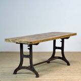 Industrial Table With An Old Pine Top