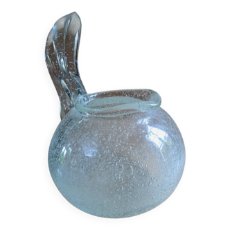 Vase en verre bullé signé Schneider France 1950