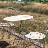 Table jardin avec 2 chaises bistro