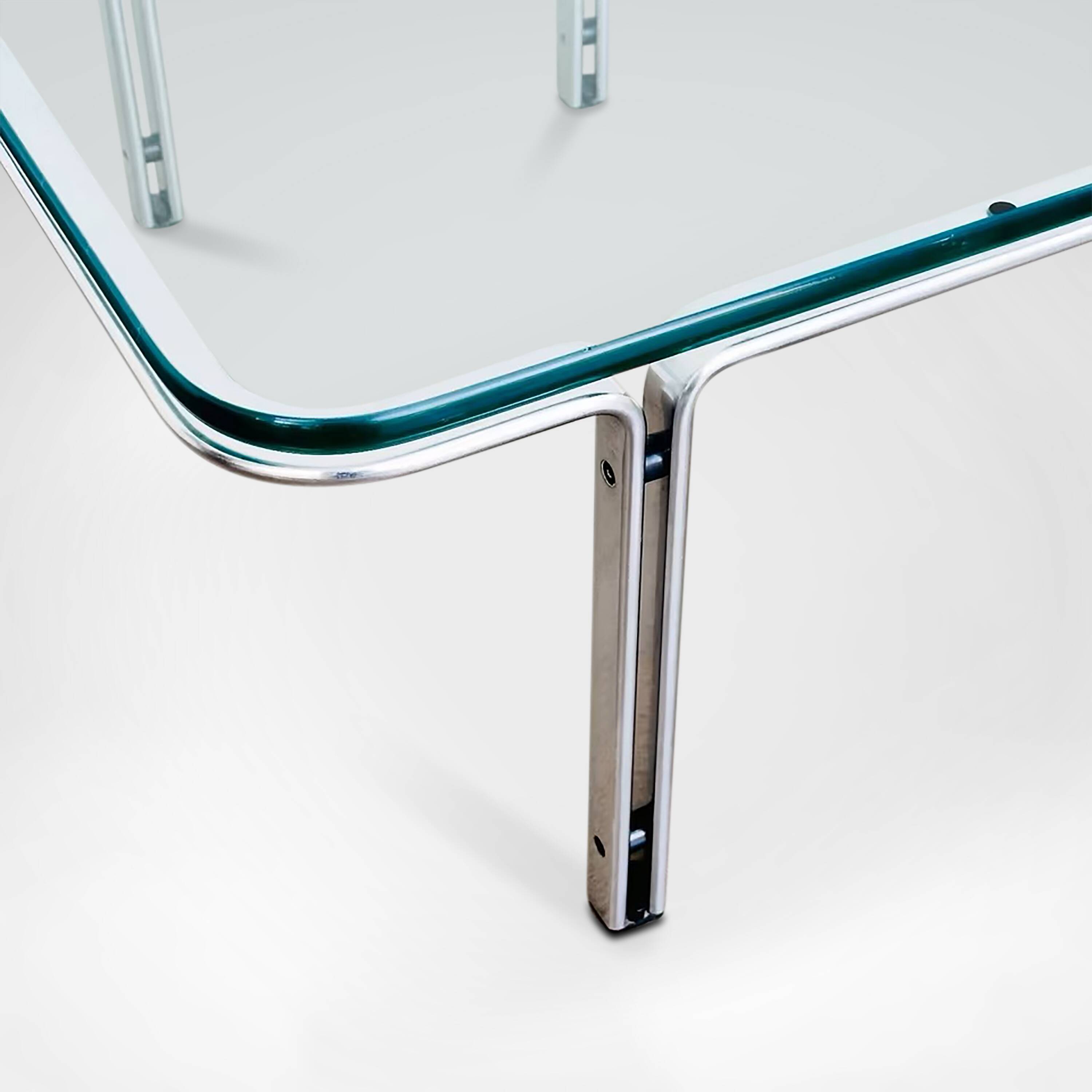 T112 steel and glass coffee table by Horst Bruning for Kill International