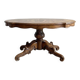 Oval coffee table in walnut burl wood.
