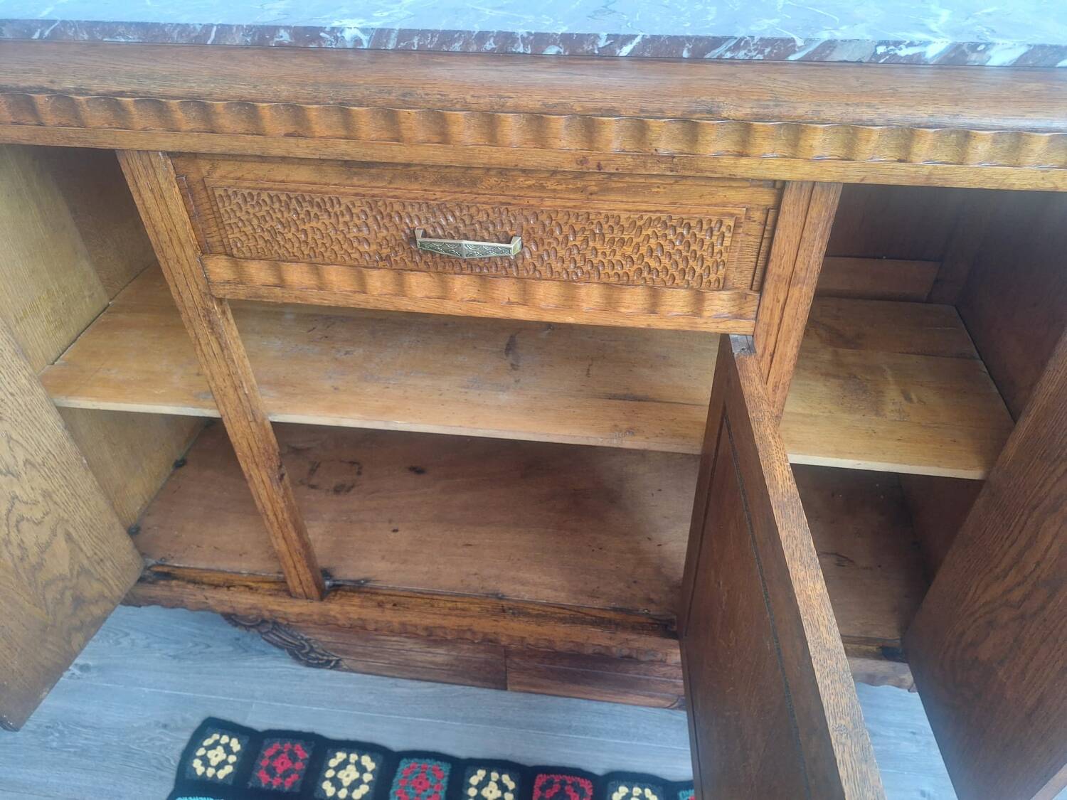 Art Deco sideboard with marble top, antique dresser