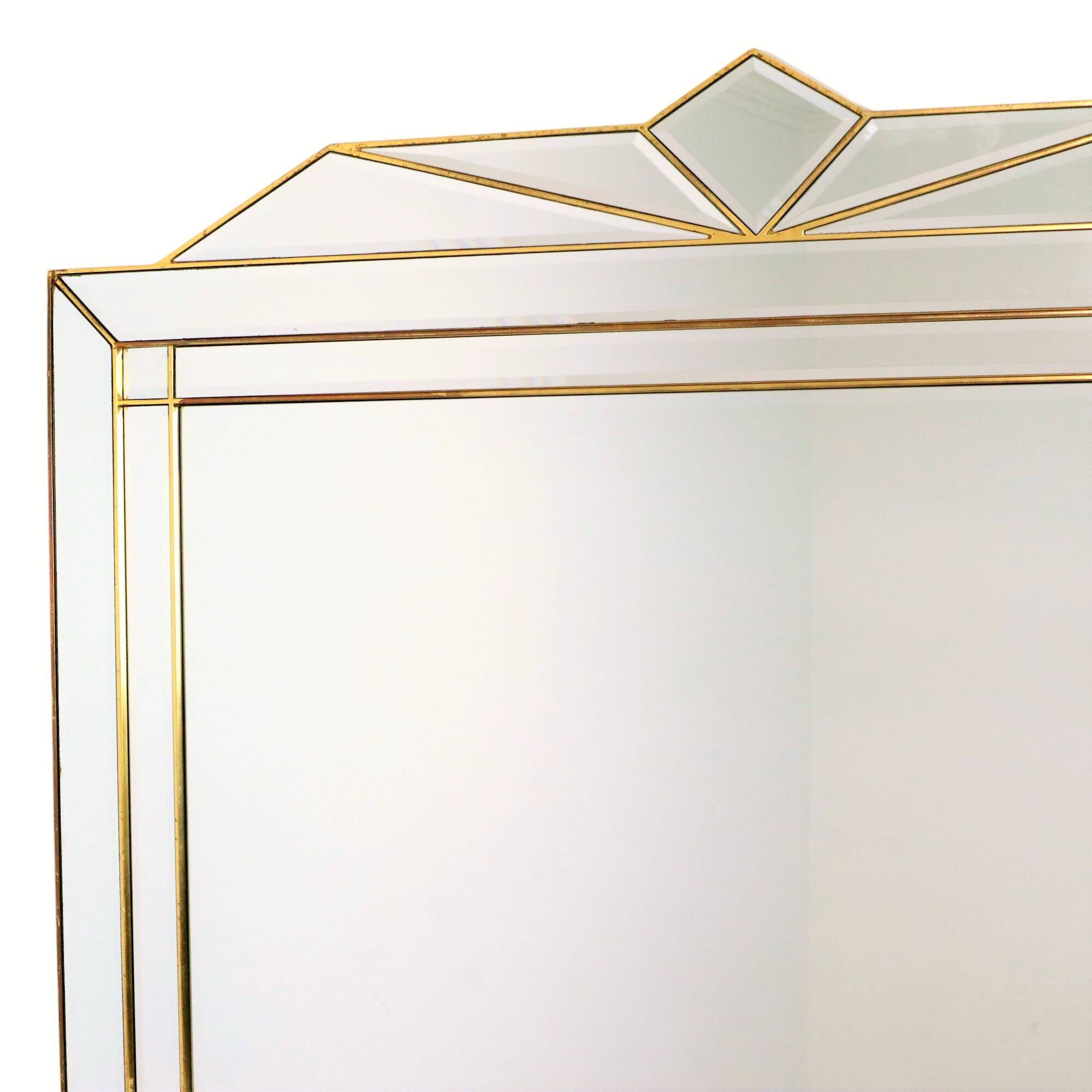 Large Deknudt XL faceted mirror, Hollywood Regency design