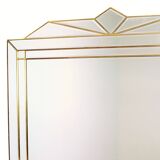 Large faceted deknudt mirror xl hollywood regency design