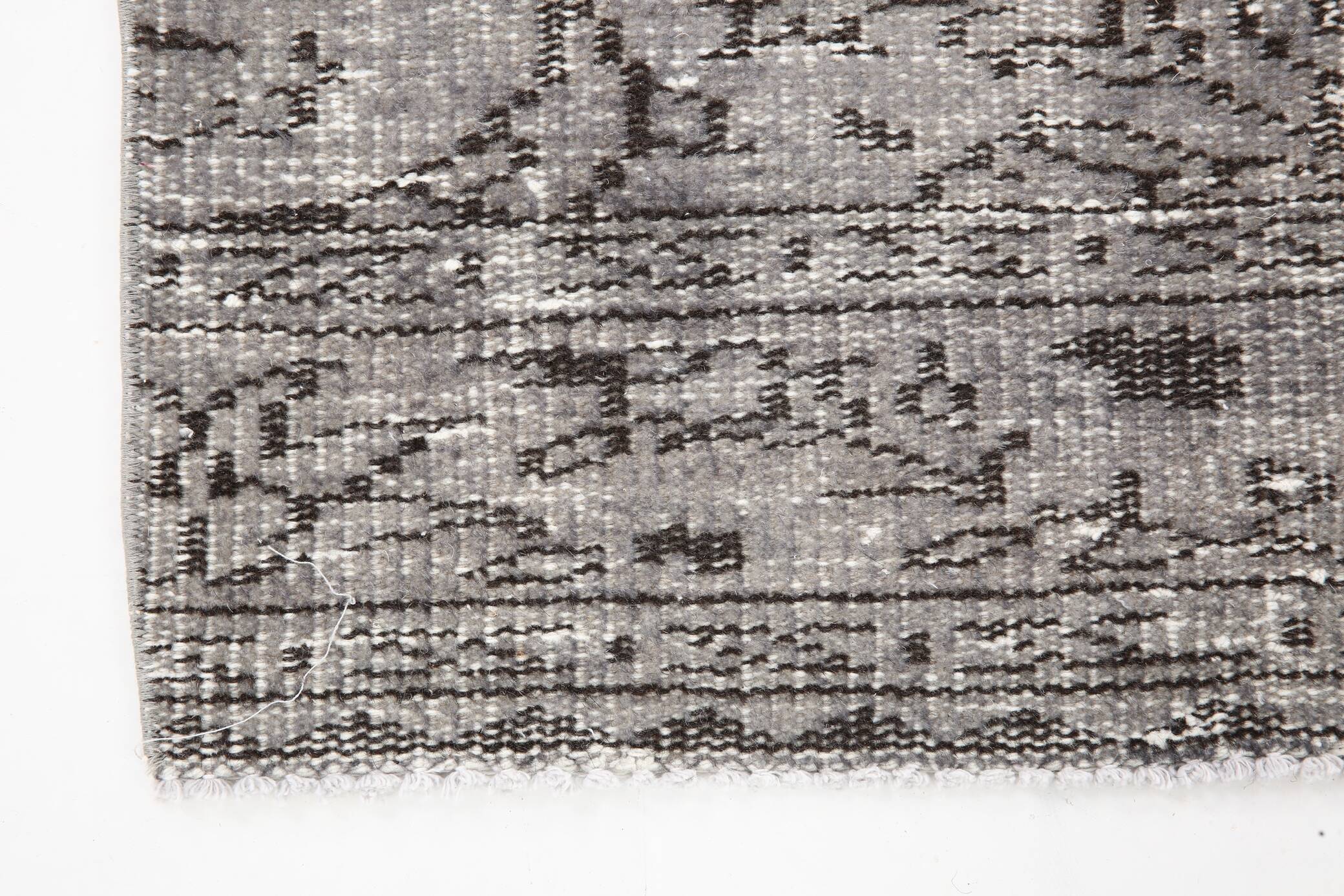 3x10 Gray & Black Vintage Runner Rug, 84x291Cm