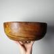 Large turned monoxyle olive wood bowl, 1950s-1970s.