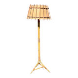Rattan tripod floor lamp