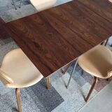 Arne Jacobsen Rosewood Drop leave Table with chairs Fritz Hansen
