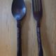 Large wooden serving cutlery folk art vintage African art
