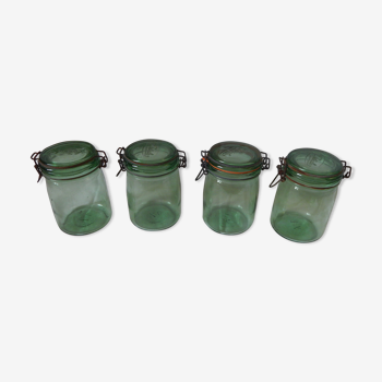 Series of 4 old jars the perfect 3/4 liter