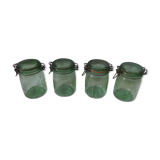 Series of 4 old jars the perfect 3/4 liter
