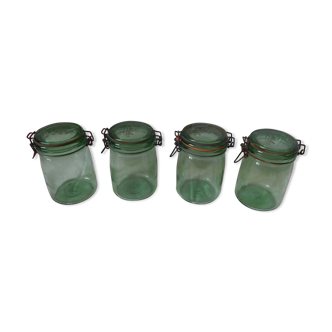 Series of 4 old jars the perfect 3/4 liter