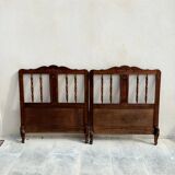 Pair of Provencal wooden bed year 40 from Dervieux
