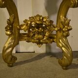 Console en bois doré et marbre XIXème