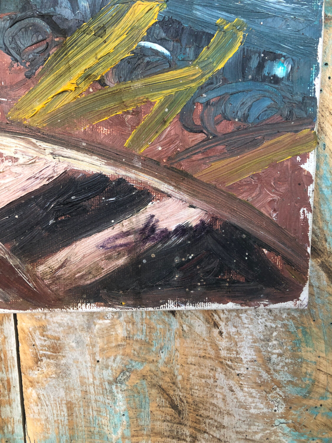 Oil painting on canvas THE TORMENT 1982 Vintage #A216