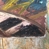 Tableau huile sur toile le tourment 1982 vintage #a216