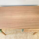 Beech wood desk with 2 drawers, curved legs.