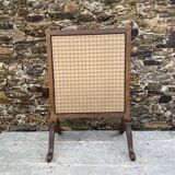 Wooden and embroidered fabric fireplace screen 94X62