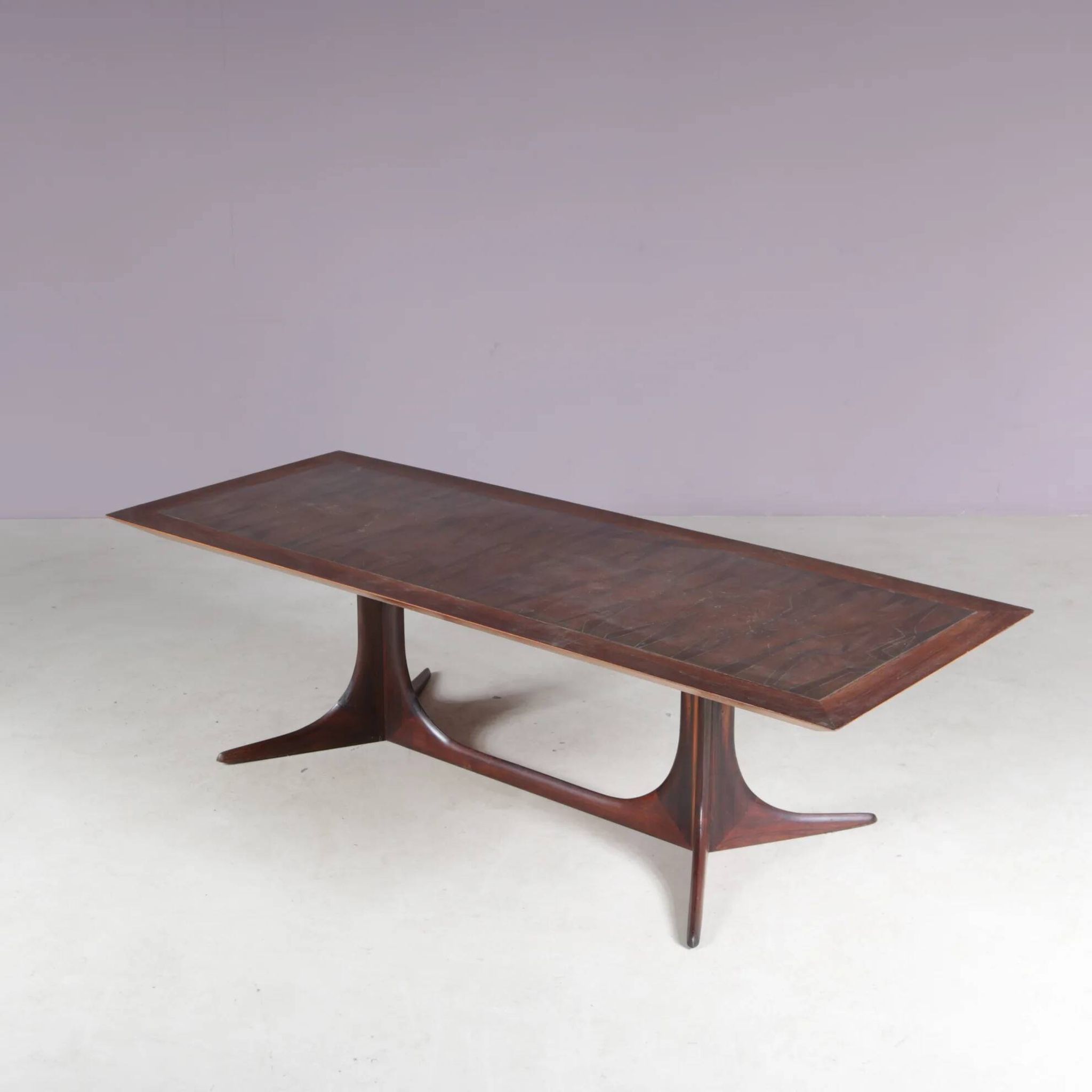 Table basse en bois avec cuivre des années 1960, Danemark