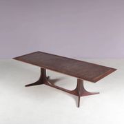 Table basse en bois avec cuivre des années 1960, Danemark