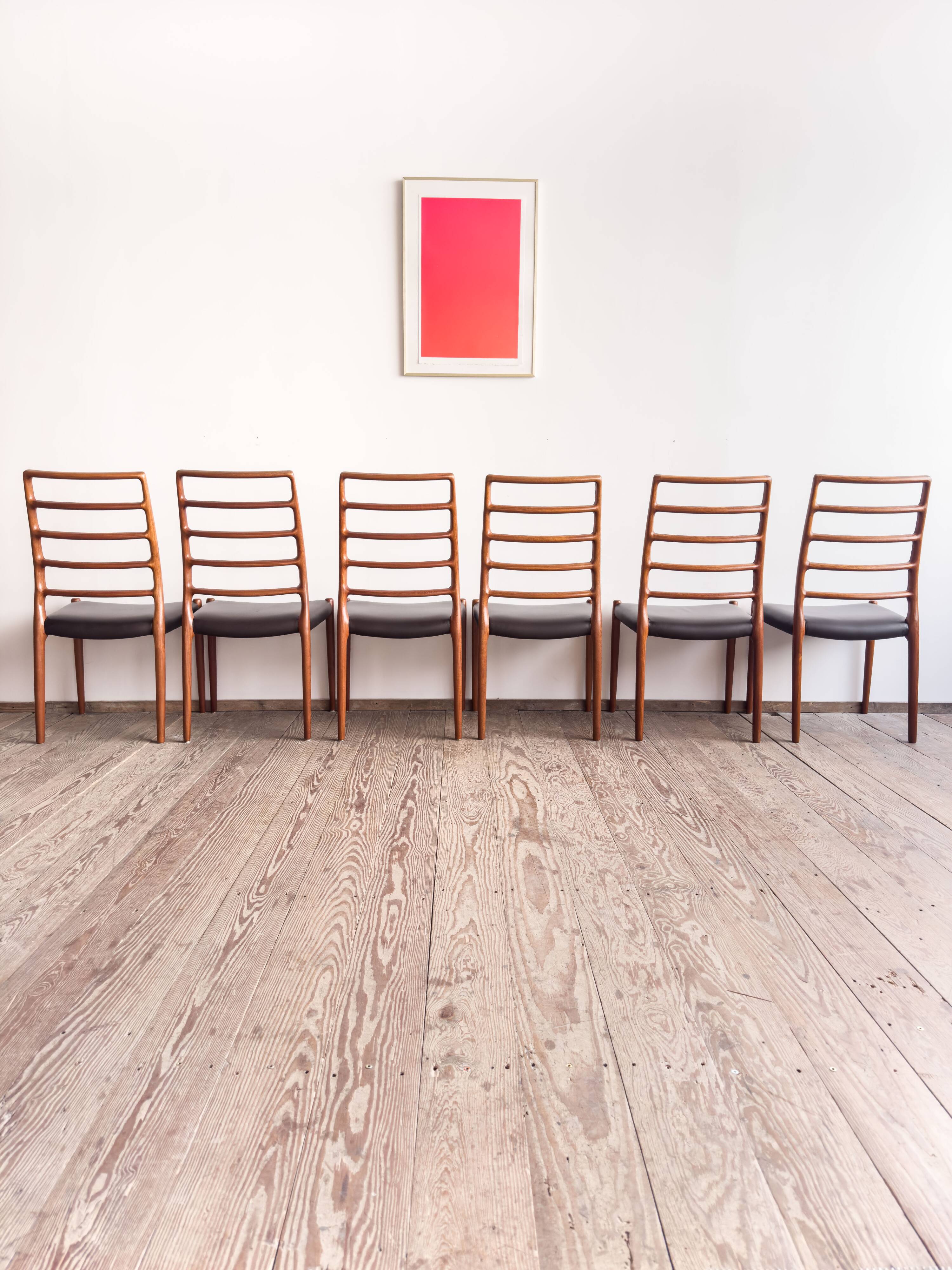 Ensemble de 6 chaises modèle 82 en teck par Niels O. Møller, Danemark