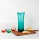 1960s Portuguese Turquoise Glass Jug