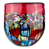 Grand Vase Vintage en Verre de Murano Murrine, Italie, Années 1980