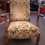 Velvet wood armchair